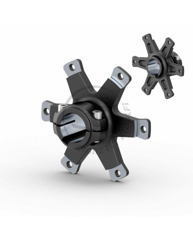Portadisco a 6 Razze D.30mm in Alluminio Nero