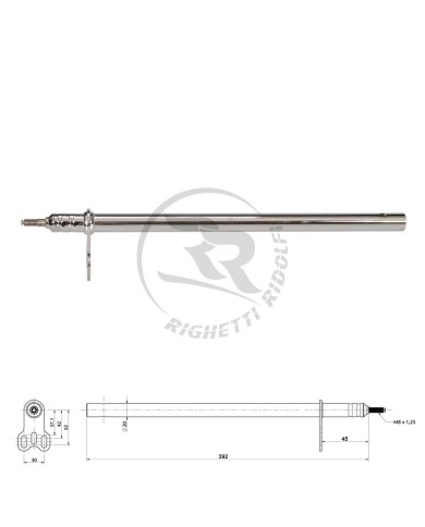 Piantone Sterzo M8 L.390 mm