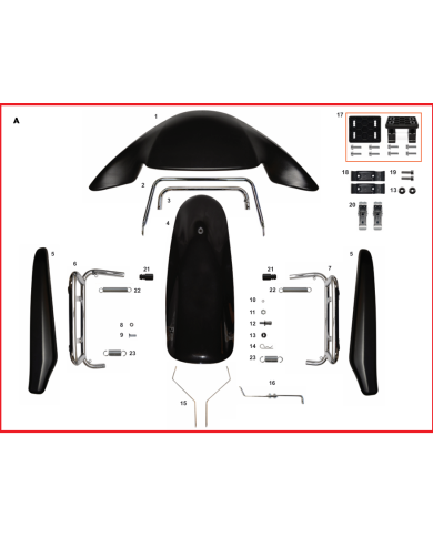 Kit carene MK20 mini compl. nero c/attacchi
